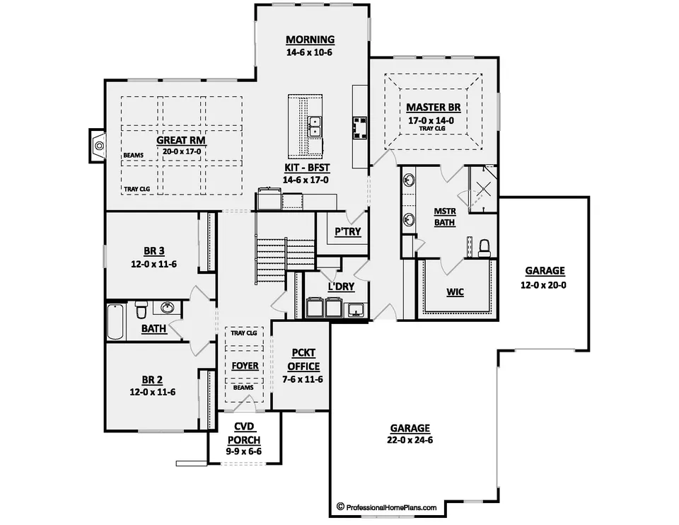 The Kingston main level floor plan